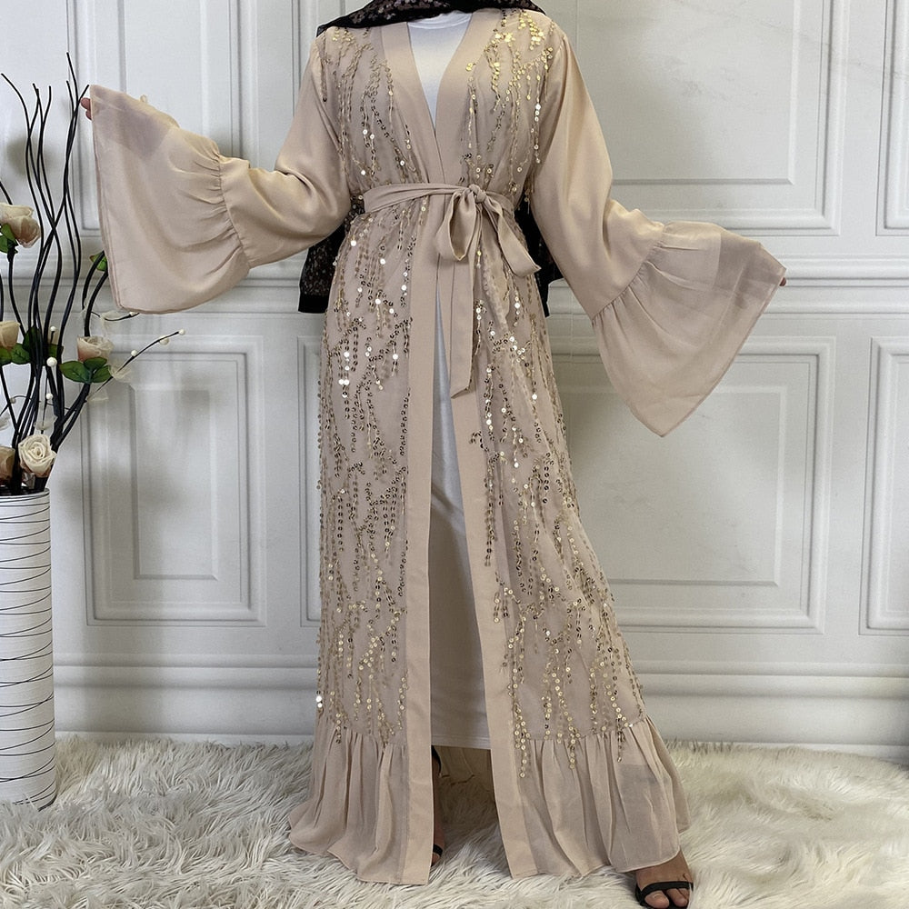 Abaya Chiffon Cardigan Dress Muslim Fashion Casual