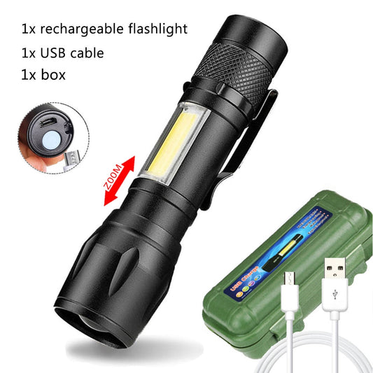 Portable Rechargeable Zoom LED Flashlight