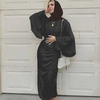 Muslim Dress Shiny Soft Silky Satin Abaya Islamic Abayas