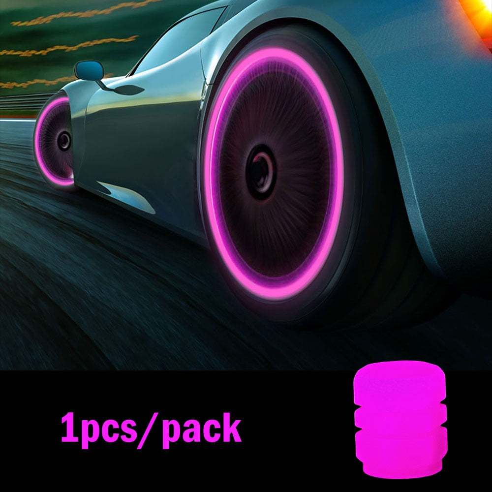 Luminous Valve Caps Fluorescent Night Glowing for Car Motorcycle Bike