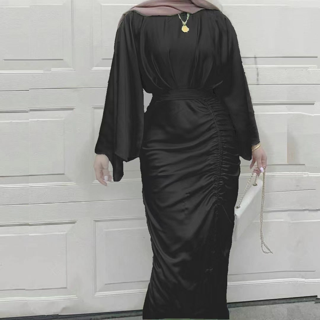 Muslim Dress Shiny Soft Silky Satin Abaya Islamic Abayas