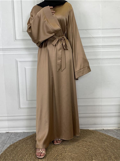 Satin Abaya Muslim Fashion Hijab Modest Dress