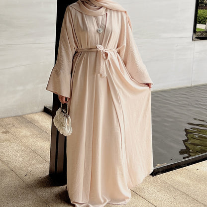 2 Piece Abaya Muslim Sets Hijab Modest Dress For Women