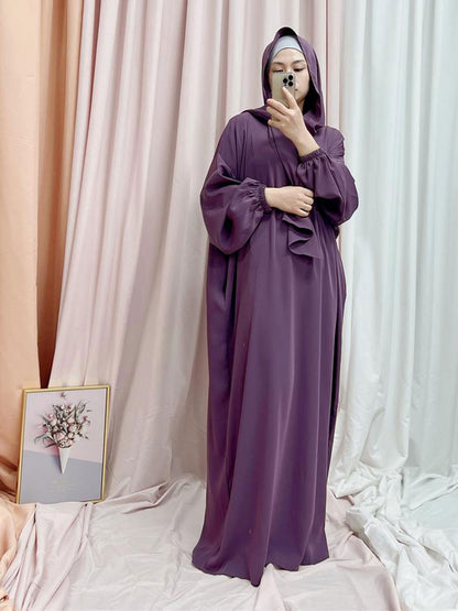 Muslim Hijab Long Dress One Piece Prayer Outfit Islamic Modest Abayas