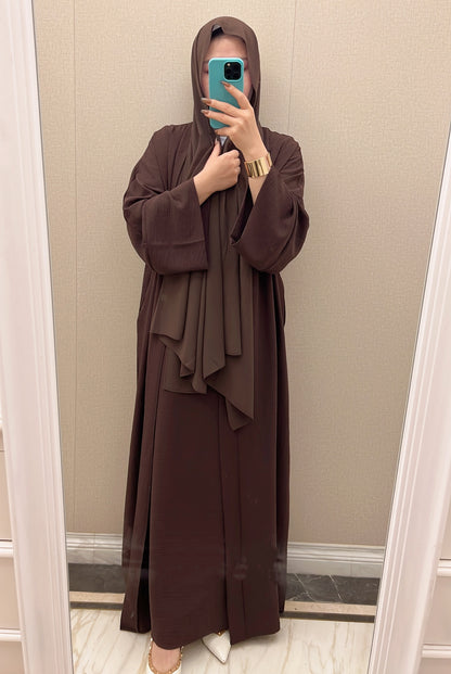 2 Piece Abaya Muslim Sets Hijab Modest Dress For Women