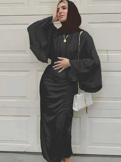 Muslim Dress Shiny Soft Silky Satin Abaya Islamic Abayas