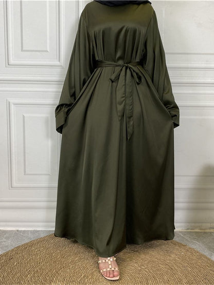 Satin Abaya Muslim Fashion Hijab Modest Dress