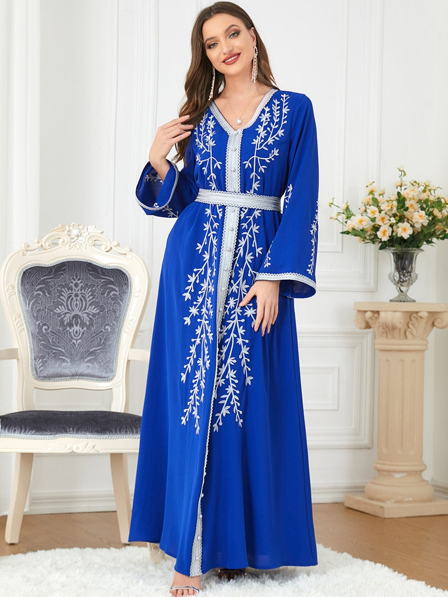Muslim Abayas Women Embroidery Dress