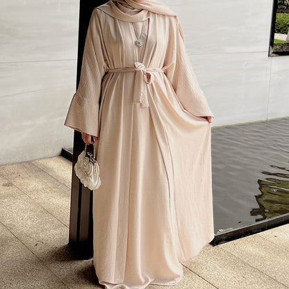 2 Piece Abaya Dress Set Muslim Women Long Dress