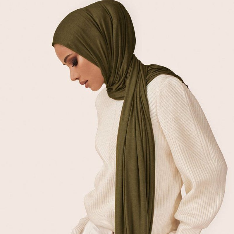 Muslim Women Shawl Stretchy Easy Hijabs Modal Cotton