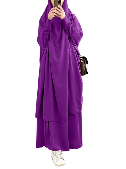 Hooded Muslim Women´s Hijab Dress Sets Islamic Clothes