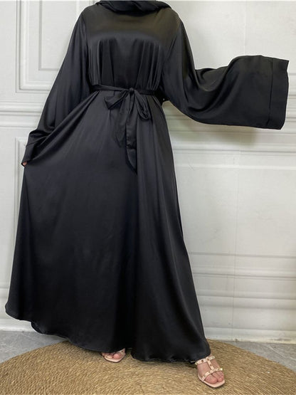 Satin Abaya Muslim Fashion Hijab Modest Dress