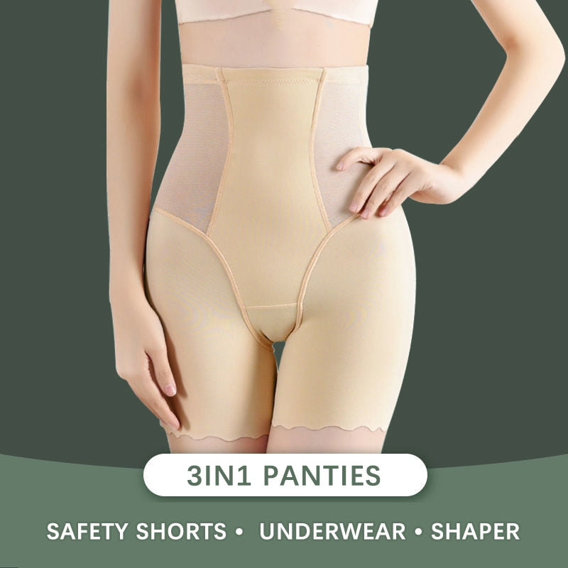 3 in-1 Safety Shorts Shaper Underwear Seamless High Waist Flat