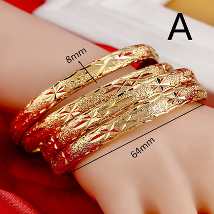 Gold Bracelets African European Ethiopia Bangles Gift