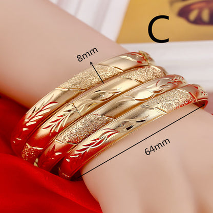 Gold Bracelets African European Ethiopia Bangles Gift