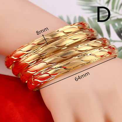 Gold Bracelets African European Ethiopia Bangles Gift