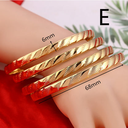 Gold Bracelets African European Ethiopia Bangles Gift