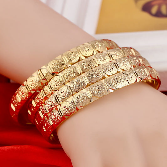 4pcs Bangle Jewelry Dubai Ethiopian Gold Bracelets Jewelry Women Gift