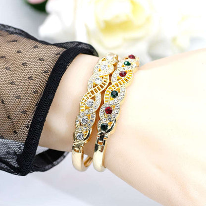 Arabic Necklace Earring Cuff Bracelet Women Ethnic Wedding Jewelry Set