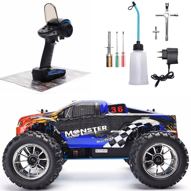 HSP RC Car 1:10 Scale Two Speed Off Road Monster Truck Nitro Gas Power - Alicetheluxe