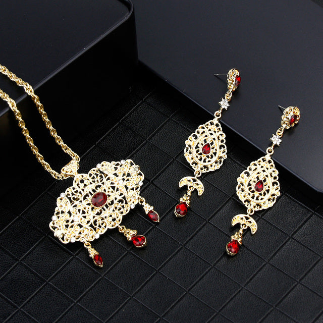 Morocco Ethnic Wedding Gold Color Jewelry Sets
