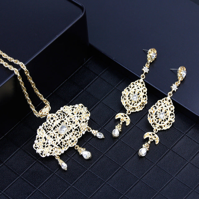 Morocco Ethnic Wedding Gold Color Jewelry Sets