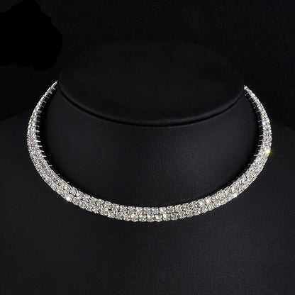 Bridal Fashion Crystal Rhinestone Choker Necklace Wedding Accessories