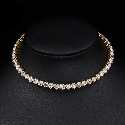 Bridal Fashion Crystal Rhinestone Choker Necklace Wedding Accessories