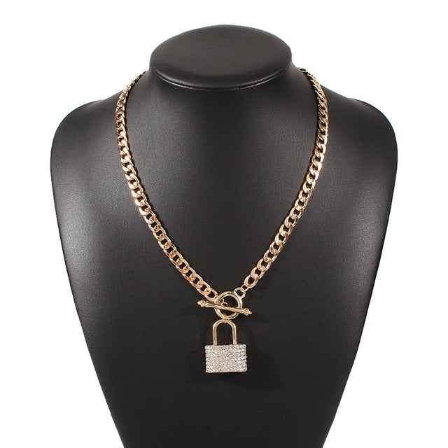 Gold Plated Thick Chain Metal Ball Long Chain Clavicle Necklace