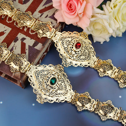 Morocco Caftan Belt for Women Arabesque Ethnic Wedding Body Jewelry