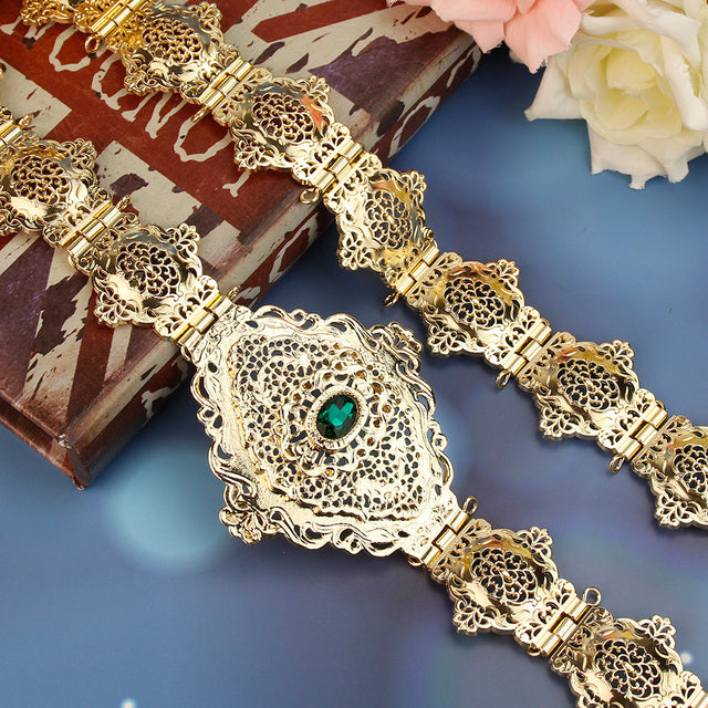 Morocco Caftan Belt for Women Arabesque Ethnic Wedding Body Jewelry