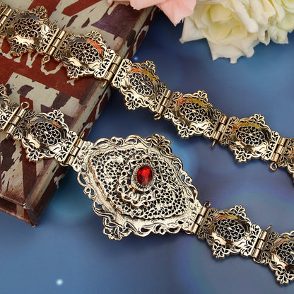 Morocco Caftan Belt for Women Arabesque Ethnic Wedding Body Jewelry