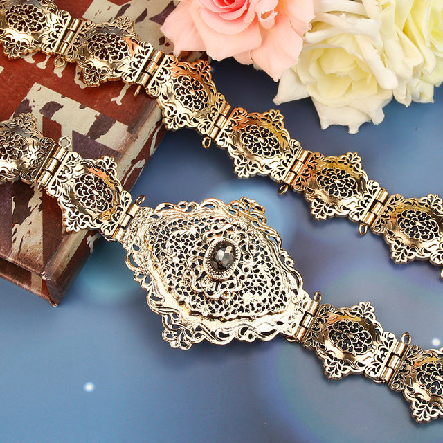 Morocco Caftan Belt for Women Arabesque Ethnic Wedding Body Jewelry