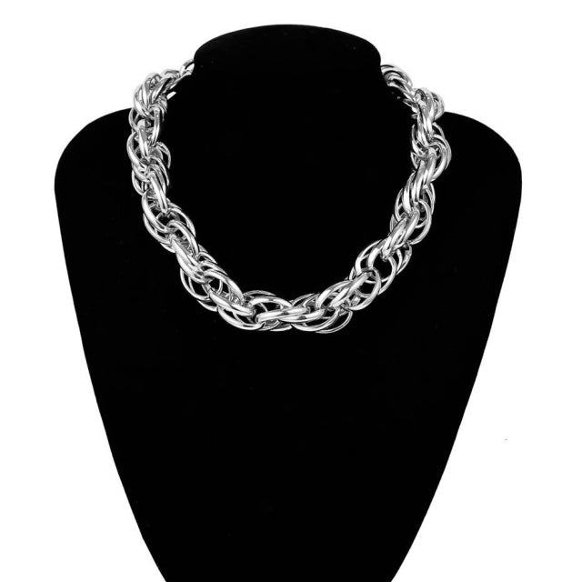 Cuban Twisted Choker Necklace Vintage Mix Color Chunky Thick