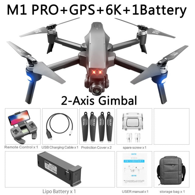 M1 Pro 2 drone 4K 6K HD Camera Professional GPS 5G WIFI 2-Axis Gimbal - Alicetheluxe