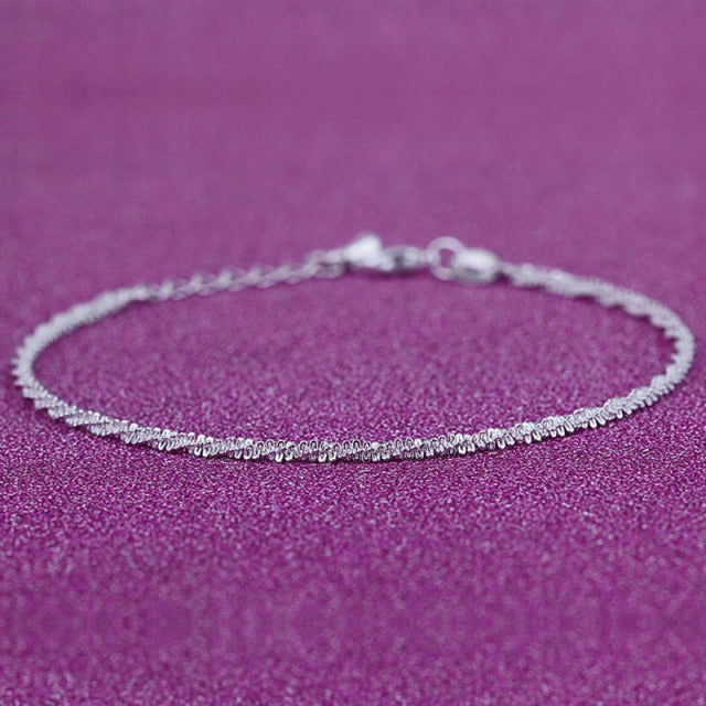 Silver Color Stretchy 1/2/3/4/5 Rows Bracelet Anklet Foot Jewelry