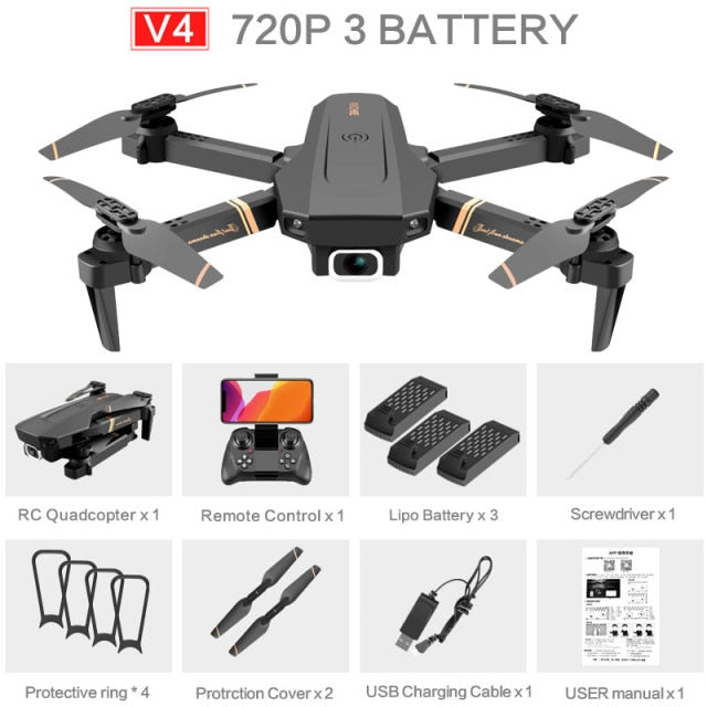 V4 Rc Drone 4k HD Wide Angle Dual Camera Real-time transmission - Alicetheluxe