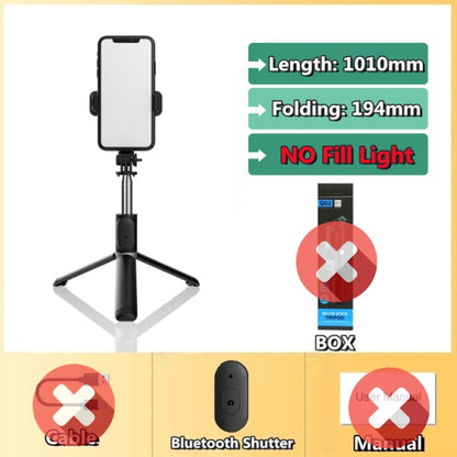 Wireless selfie stick tripod Bluetooth With Led light remote shutter - Alicetheluxe