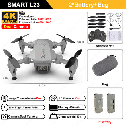 L23 Mini Drone 4K Profesional HD Dual Camera Height Keep Foldable