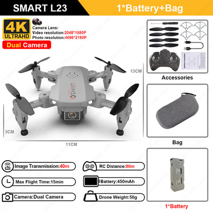 L23 Mini Drone 4K Profesional HD Dual Camera Height Keep Foldable