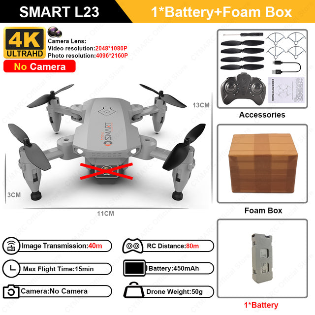 L23 Mini Drone 4K Profesional HD Dual Camera Height Keep Foldable
