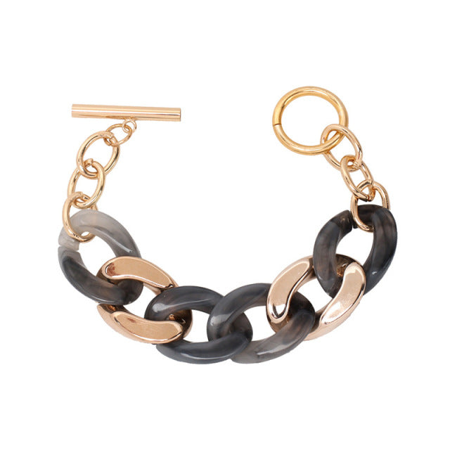 Charm Resin Bracelets Bangles Acrylic Toggle Lasso Women Wrist Jewelry