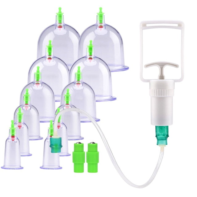 Cupping Massage Cups Therapy Sets Hijama with Vacuum Pump for Body - Alicetheluxe
