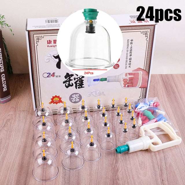 Cupping Massage Cups Therapy Sets Hijama with Vacuum Pump for Body
