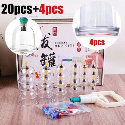 Cupping Massage Cups Therapy Sets Hijama with Vacuum Pump for Body