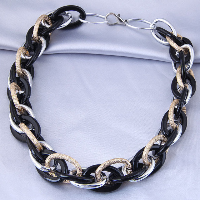 Twisted Metal Chain Chunky Thick Necklaces Women Neck Jewelry