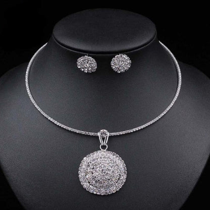 Beads Rhinestone Wedding Necklace Earrings Bracelet For Women