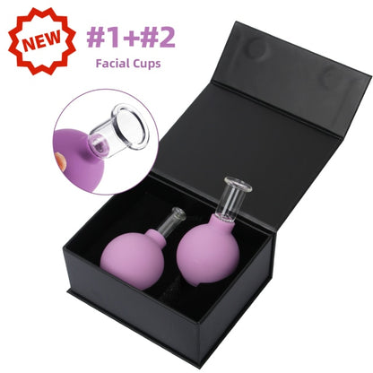 Set Facial Suction Cups Body Hijama Anti-cellulite Rubber Head Glass - Alicetheluxe