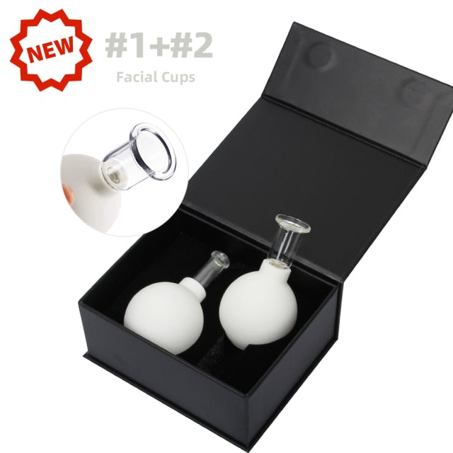 Set Facial Suction Cups Body Hijama Anti-cellulite Rubber Head Glass - Alicetheluxe