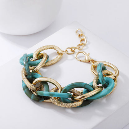 Acrylic Resin Bracelets Bangles Chunky Thick Twisted Bracelets on Hand Female